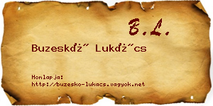 Buzeskó Lukács névjegykártya